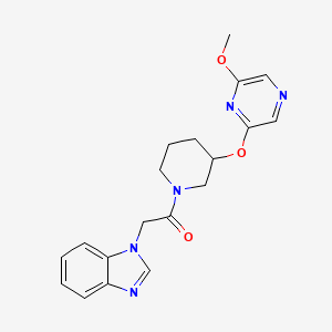 molecular formula C19H21N5O3 B2863062 2-(1H-benzo[d]imidazol-1-yl)-1-(3-((6-methoxypyrazin-2-yl)oxy)piperidin-1-yl)ethanone CAS No. 2034580-30-6