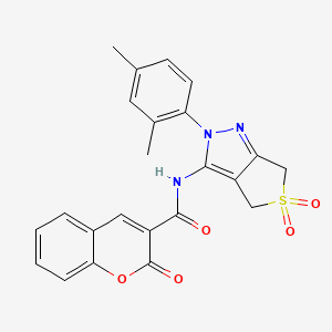 molecular formula C23H19N3O5S B2863065 N-(2-(2,4-dimethylphenyl)-5,5-dioxido-4,6-dihydro-2H-thieno[3,4-c]pyrazol-3-yl)-2-oxo-2H-chromene-3-carboxamide CAS No. 450339-96-5
