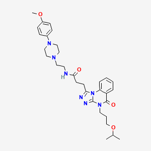 molecular formula C31H41N7O4 B2863067 N-{2-[4-(4-methoxyphenyl)piperazin-1-yl]ethyl}-3-{5-oxo-4-[3-(propan-2-yloxy)propyl]-4H,5H-[1,2,4]triazolo[4,3-a]quinazolin-1-yl}propanamide CAS No. 902934-14-9