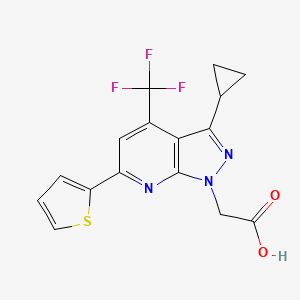 2-[3-Cyclopropyl-6-(2-thienyl)-4-(trifluoromethyl)pyrazolo[3,4-b]pyridin-1-yl]acetic acid