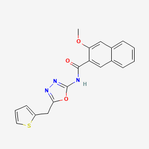 3-methoxy-N-(5-(thiophen-2-ylmethyl)-1,3,4-oxadiazol-2-yl)-2-naphthamide