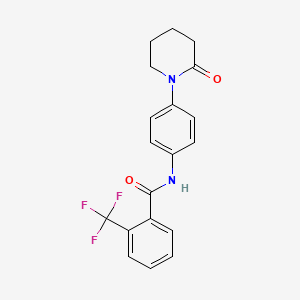 molecular formula C19H17F3N2O2 B2863083 N-(4-(2-oxopiperidin-1-yl)phenyl)-2-(trifluoromethyl)benzamide CAS No. 941918-44-1