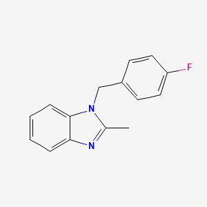 molecular formula C15H13FN2 B2863086 1-[(4-氟苯基)甲基]-2-甲基苯并咪唑 CAS No. 537701-05-6