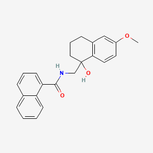 molecular formula C23H23NO3 B2863093 N-((1-hydroxy-6-methoxy-1,2,3,4-tetrahydronaphthalen-1-yl)methyl)-1-naphthamide CAS No. 2034412-24-1