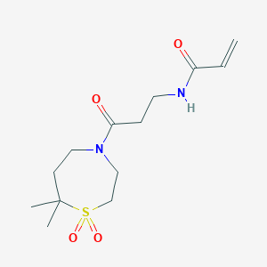 N-[3-(7,7-Dimethyl-1,1-dioxo-1,4-thiazepan-4-yl)-3-oxopropyl]prop-2-enamide