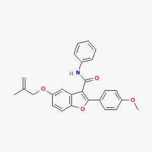 molecular formula C26H23NO4 B2863097 2-(4-甲氧基苯基)-5-[(2-甲基丙-2-烯-1-基)氧基]-N-苯基-1-苯并呋喃-3-甲酰胺 CAS No. 929513-81-5
