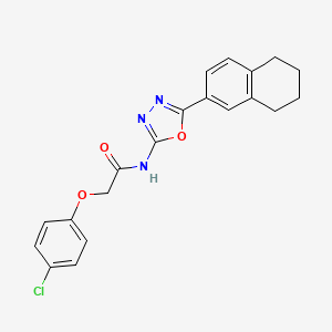 2-(4-chlorophenoxy)-N-[5-(5,6,7,8-tetrahydronaphthalen-2-yl)-1,3,4-oxadiazol-2-yl]acetamide