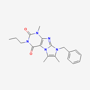 molecular formula C20H23N5O2 B2863103 8-苄基-1,6,7-三甲基-3-丙基-1H-咪唑并[2,1-f]嘌呤-2,4(3H,8H)-二酮 CAS No. 887460-74-4