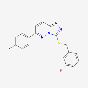 molecular formula C19H15FN4S B2863115 3-((3-Fluorobenzyl)thio)-6-(p-tolyl)-[1,2,4]triazolo[4,3-b]pyridazine CAS No. 891124-35-9