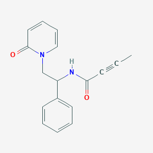 molecular formula C17H16N2O2 B2863120 N-[2-(2-Oxopyridin-1-yl)-1-phenylethyl]but-2-ynamide CAS No. 2411283-76-4