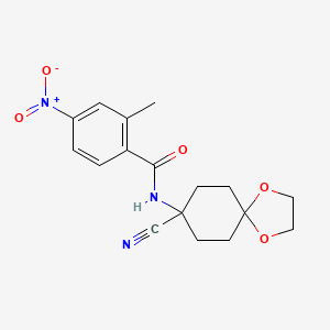 molecular formula C17H19N3O5 B2863125 N-{8-cyano-1,4-dioxaspiro[4.5]decan-8-yl}-2-methyl-4-nitrobenzamide CAS No. 1333746-57-8