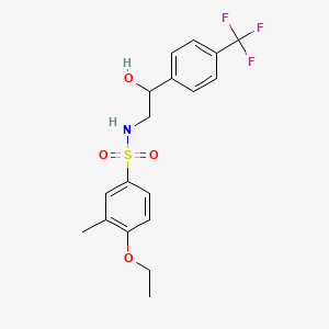 molecular formula C18H20F3NO4S B2863127 4-ethoxy-N-(2-hydroxy-2-(4-(trifluoromethyl)phenyl)ethyl)-3-methylbenzenesulfonamide CAS No. 1351622-87-1