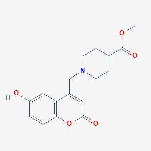 molecular formula C17H19NO5 B2863133 1-[(6-羟基-2-氧代色满-4-基)甲基]哌啶-4-甲酸甲酯 CAS No. 903589-31-1