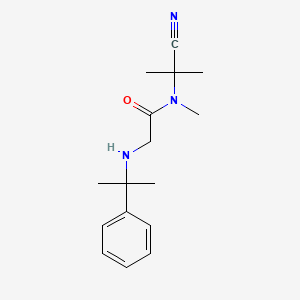 molecular formula C16H23N3O B2863136 N-(1-cyano-1-methylethyl)-N-methyl-2-[(2-phenylpropan-2-yl)amino]acetamide CAS No. 1252334-28-3
