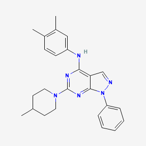 molecular formula C25H28N6 B2863137 N-(3,4-dimethylphenyl)-6-(4-methylpiperidin-1-yl)-1-phenyl-1H-pyrazolo[3,4-d]pyrimidin-4-amine CAS No. 946288-25-1