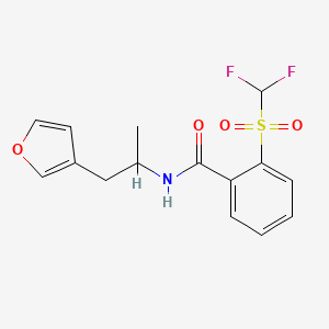 molecular formula C15H15F2NO4S B2863141 2-((difluoromethyl)sulfonyl)-N-(1-(furan-3-yl)propan-2-yl)benzamide CAS No. 1795494-16-4