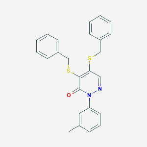 molecular formula C25H22N2OS2 B286315 4,5-bis(benzylsulfanyl)-2-(3-methylphenyl)-3(2H)-pyridazinone 