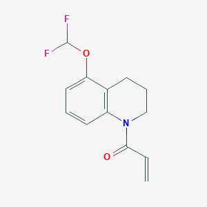 molecular formula C13H13F2NO2 B2863157 1-[5-(Difluoromethoxy)-3,4-dihydro-2H-quinolin-1-yl]prop-2-en-1-one CAS No. 2176843-95-9
