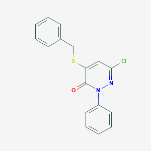 molecular formula C17H13ClN2OS B286316 4-(benzylsulfanyl)-6-chloro-2-phenyl-3(2H)-pyridazinone 