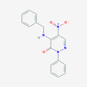 molecular formula C17H14N4O3 B286317 4-(Benzylamino)-5-nitro-2-phenylpyridazin-3-one 