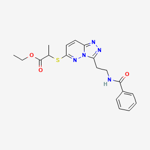 Ethyl 2-((3-(2-benzamidoethyl)-[1,2,4]triazolo[4,3-b]pyridazin-6-yl)thio)propanoate