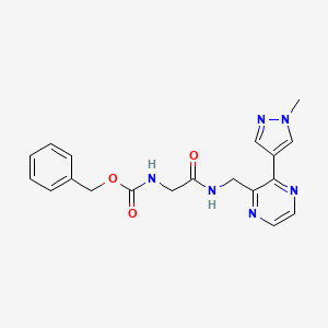 molecular formula C19H20N6O3 B2863183 苄基(2-(((3-(1-甲基-1H-吡唑-4-基)吡嗪-2-基)甲基)氨基)-2-氧代乙基)氨基甲酸酯 CAS No. 2034395-51-0