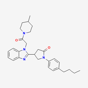 1-(4-butylphenyl)-4-{1-[2-(4-methylpiperidin-1-yl)-2-oxoethyl]-1H-benzimidazol-2-yl}pyrrolidin-2-one