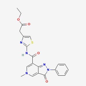 ethyl 2-(2-(5-methyl-3-oxo-2-phenyl-3,5-dihydro-2H-pyrazolo[4,3-c]pyridine-7-carboxamido)thiazol-4-yl)acetate