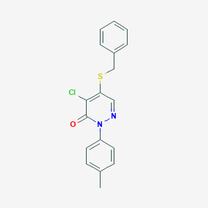 molecular formula C18H15ClN2OS B286320 5-(benzylsulfanyl)-4-chloro-2-(4-methylphenyl)-3(2H)-pyridazinone 