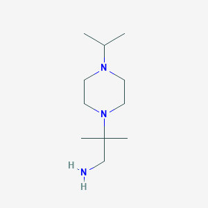 molecular formula C11H25N3 B2863200 2-甲基-2-(4-(丙-2-基)哌嗪-1-基)丙-1-胺 CAS No. 1154171-44-4