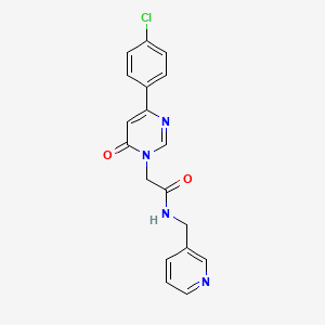 molecular formula C18H15ClN4O2 B2863206 2-(4-(4-氯苯基)-6-氧代嘧啶-1(6H)-基)-N-(吡啶-3-基甲基)乙酰胺 CAS No. 1207052-24-1