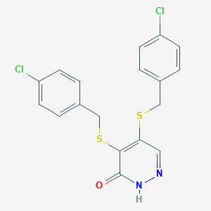 molecular formula C18H14Cl2N2OS2 B286321 4,5-bis[(4-chlorobenzyl)sulfanyl]-3(2H)-pyridazinone 