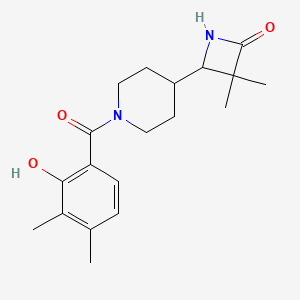 molecular formula C19H26N2O3 B2863219 4-[1-(2-Hydroxy-3,4-dimethylbenzoyl)piperidin-4-yl]-3,3-dimethylazetidin-2-one CAS No. 2223845-10-9