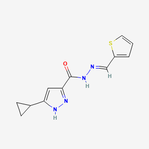 3-cyclopropyl-N'-[(E)-thiophen-2-ylmethylidene]-1H-pyrazole-5-carbohydrazide