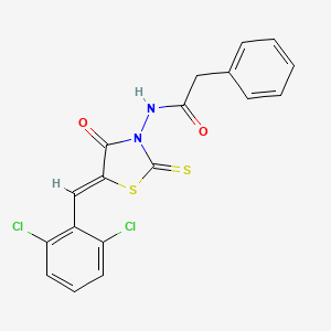 N-[(5Z)-5-[(2,6-dichlorophenyl)methylidene]-4-oxo-2-sulfanylidene-1,3-thiazolidin-3-yl]-2-phenylacetamide