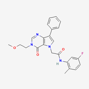 molecular formula C24H23FN4O3 B2863227 N-(5-fluoro-2-methylphenyl)-2-[3-(2-methoxyethyl)-4-oxo-7-phenyl-3,4-dihydro-5H-pyrrolo[3,2-d]pyrimidin-5-yl]acetamide CAS No. 1251552-01-8
