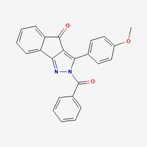 molecular formula C24H16N2O3 B2863233 3-(4-Methoxyphenyl)-2-(phenylcarbonyl)indeno[3,2-C]pyrazol-4-one CAS No. 1024112-40-0