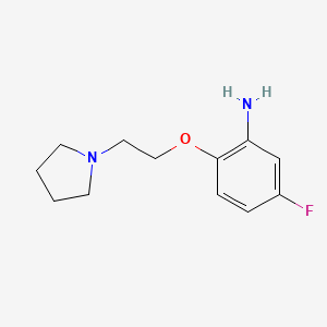 B2863237 5-Fluoro-2-(2-pyrrolidin-1-ylethoxy)aniline CAS No. 937596-81-1