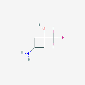 molecular formula C5H8F3NO B2863242 3-Amino-1-(trifluoromethyl)cyclobutan-1-ol CAS No. 1408278-16-9