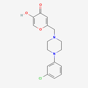 molecular formula C16H17ClN2O3 B2863243 2-((4-(3-chlorophenyl)piperazin-1-yl)methyl)-5-hydroxy-4H-pyran-4-one CAS No. 1105190-00-8