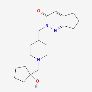 molecular formula C19H29N3O2 B2863244 2-({1-[(1-hydroxycyclopentyl)methyl]piperidin-4-yl}methyl)-2H,3H,5H,6H,7H-cyclopenta[c]pyridazin-3-one CAS No. 2097891-88-6