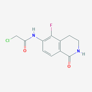 molecular formula C11H10ClFN2O2 B2863249 2-Chloro-N-(5-fluoro-1-oxo-3,4-dihydro-2H-isoquinolin-6-yl)acetamide CAS No. 2411240-13-4