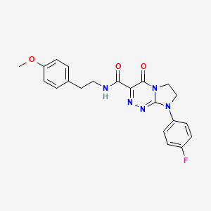 molecular formula C21H20FN5O3 B2863250 8-(4-fluorophenyl)-N-(4-methoxyphenethyl)-4-oxo-4,6,7,8-tetrahydroimidazo[2,1-c][1,2,4]triazine-3-carboxamide CAS No. 946231-43-2