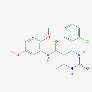 molecular formula C20H20ClN3O4 B2863254 4-(2-chlorophenyl)-N-(2,5-dimethoxyphenyl)-6-methyl-2-oxo-1,2,3,4-tetrahydropyrimidine-5-carboxamide CAS No. 421576-91-2