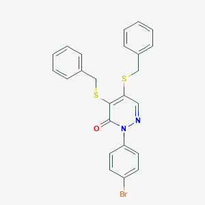 molecular formula C24H19BrN2OS2 B286326 4,5-bis(benzylsulfanyl)-2-(4-bromophenyl)-3(2H)-pyridazinone 
