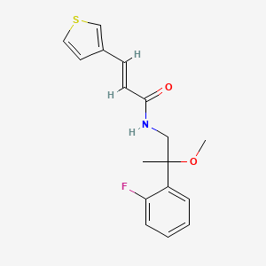 molecular formula C17H18FNO2S B2863265 (E)-N-(2-(2-fluorophenyl)-2-methoxypropyl)-3-(thiophen-3-yl)acrylamide CAS No. 1798417-33-0