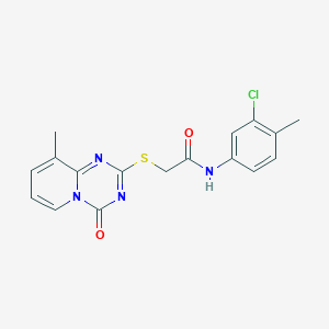 N-(3-chloro-4-methylphenyl)-2-(9-methyl-4-oxopyrido[1,2-a][1,3,5]triazin-2-yl)sulfanylacetamide