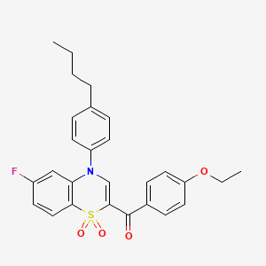 molecular formula C27H26FNO4S B2863285 [4-(4-butylphenyl)-6-fluoro-1,1-dioxido-4H-1,4-benzothiazin-2-yl](4-ethoxyphenyl)methanone CAS No. 1114853-15-4