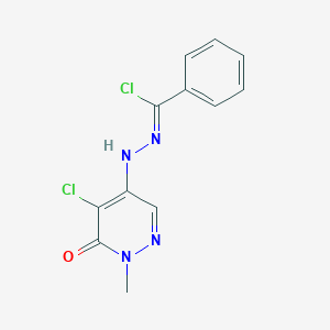 molecular formula C12H10Cl2N4O B286329 N-(5-chloro-1-methyl-6-oxo-1,6-dihydro-4-pyridazinyl)benzenecarbohydrazonoyl chloride 
