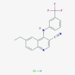 6-Ethyl-4-((3-(trifluoromethyl)phenyl)amino)quinoline-3-carbonitrile hydrochloride